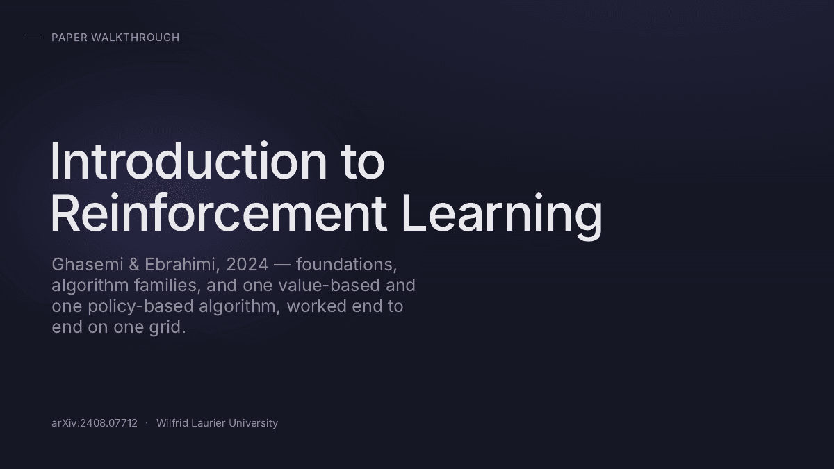 Slides — Introduction to Reinforcement Learning