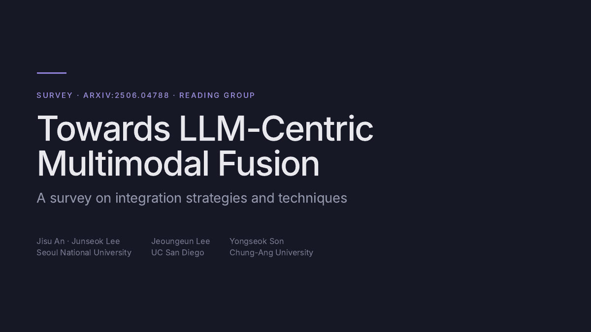 Slides — Towards LLM-Centric Multimodal Fusion